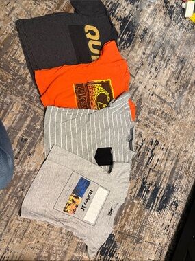 Hurley Kids Short Sleeve Tee Pack - Gray, Orange, Charcoal